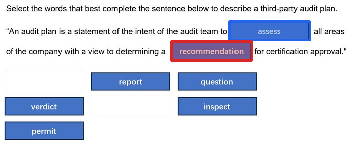 Correct answer diagram