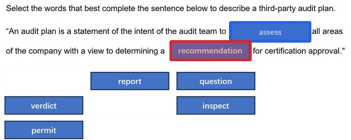 Correct answer diagram
